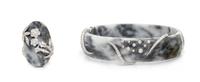 LAURA MUNDER, DIAMOND, BLACK AND WHITE JADE BRACELET AND RING