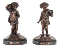 A Pair of French Bronze Figures Height 10 inches. — After Auguste Moreau, 20TH CENTURY