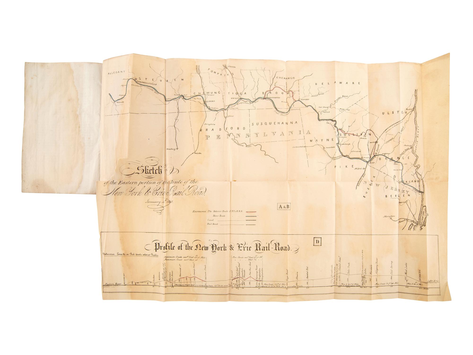 [TRANSPORTATION]. Broadsides advertising new railroad routes for travelling westward, comprising:
