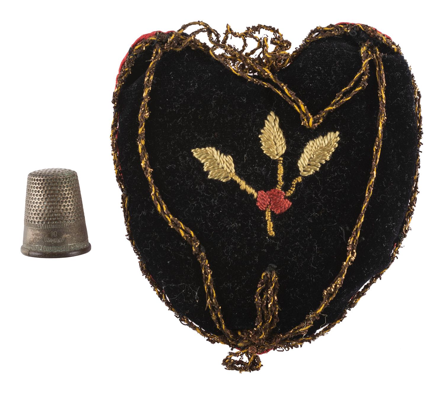 [LINCOLN, Mary Todd (1818-1882)]. A group of 3 items descended directly in the family of Robert Todd Lincoln Beckwith, last male descendent of Abraham Lincoln, including a silver thimble attributed to Mary Todd Lincoln.