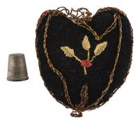[LINCOLN, Mary Todd (1818-1882)]. A group of 3 items descended directly in the family of Robert Todd Lincoln Beckwith, last male descendent of Abraham Lincoln, including a silver thimble attributed to Mary Todd Lincoln.