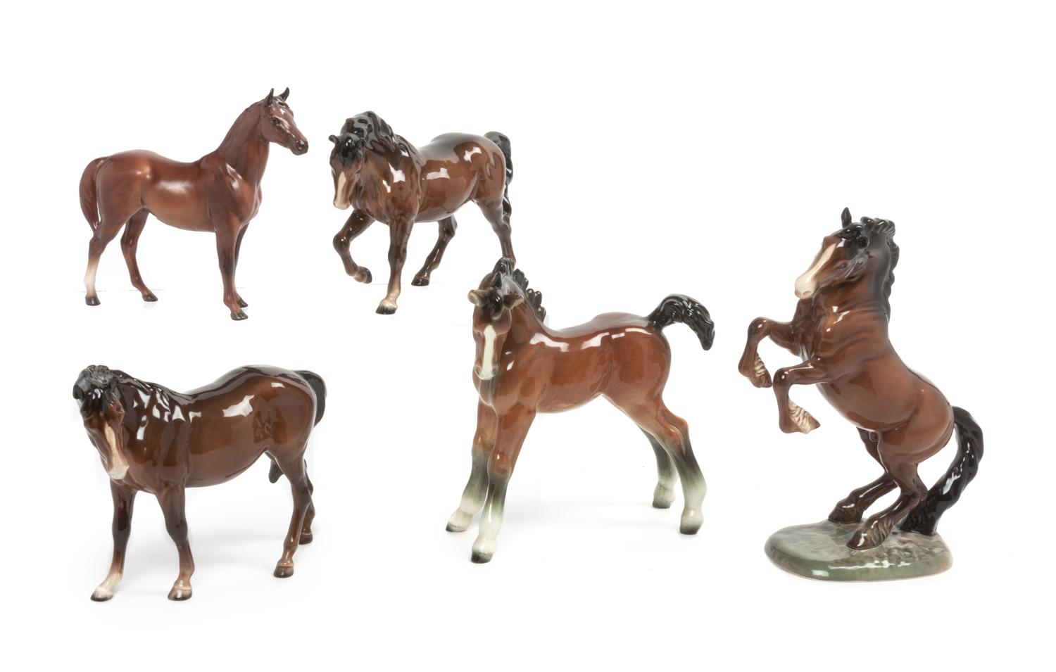Three Beswick Porcelain Figures Height of tallest 9 1/2 inches.