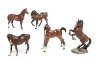 Three Beswick Porcelain Figures Height of tallest 9 1/2 inches.
