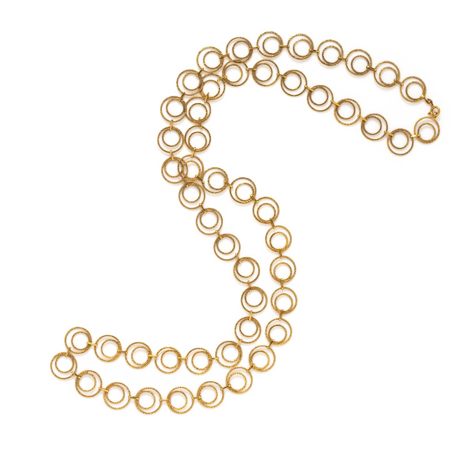 YELLOW GOLD FANCY LINK LONG CHAIN