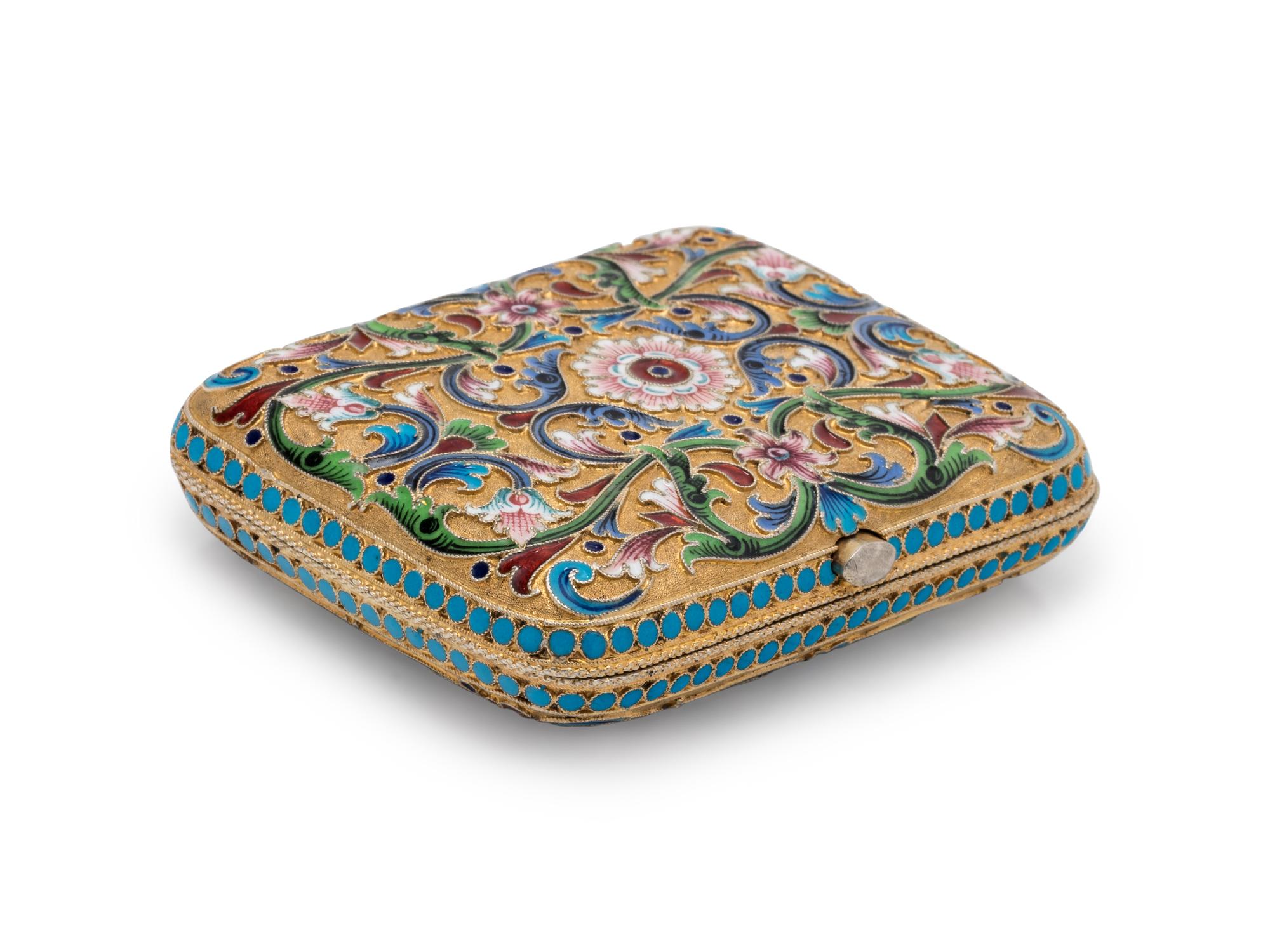 A Russian Silver-Gilt and Shaded Enamel Change Purse
