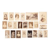 [Early Photography] Group of 22 Carte de Visites and Cabinet Cards of Artists and Works, incl. Hiram Powers