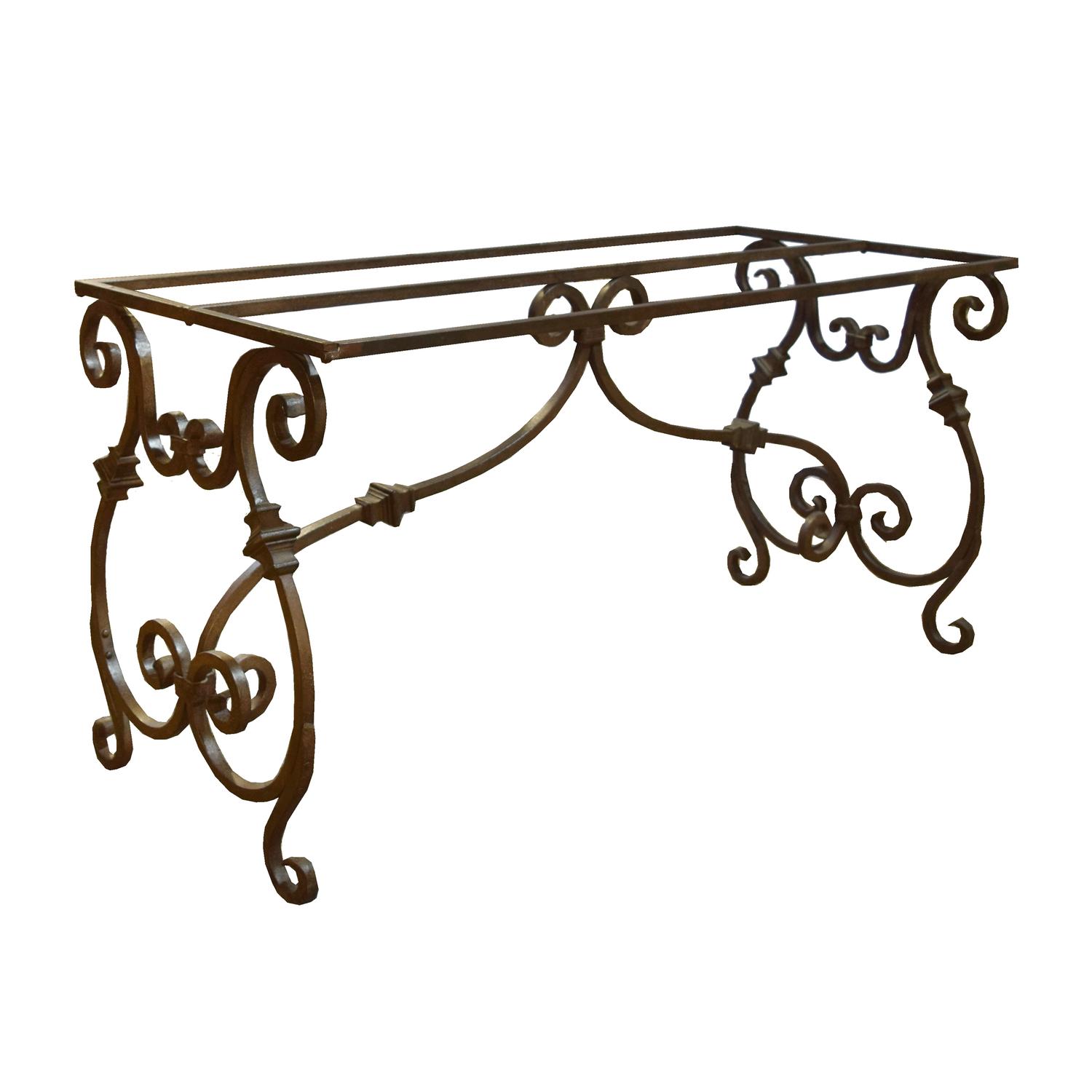 A Wrought Iron Table Base 59" W x 25.5" D x 30" H — Italy, 19th Century