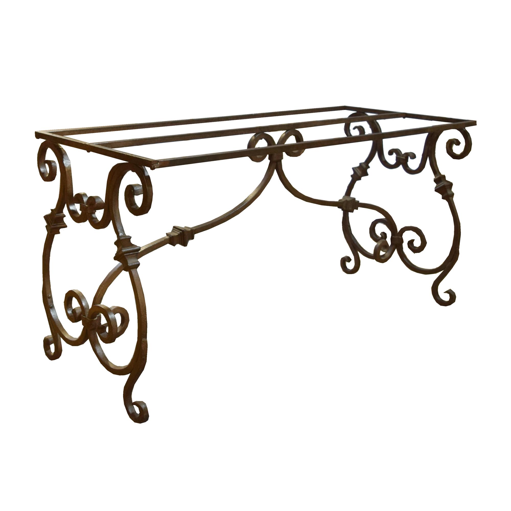 A Wrought Iron Table Base 59" W x 25.5" D x 30" H — Italy, 19th Century