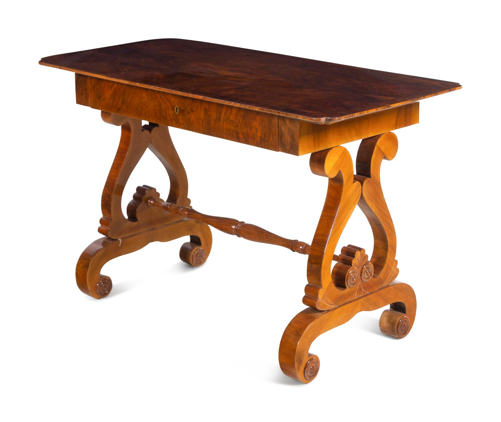 A German or Austrian Walnut Writing Table