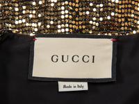GUCCI, GOLD SEQUIN STRETCH BODYSUIT