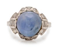 A Platinum, Sapphire and Diamond Ring,