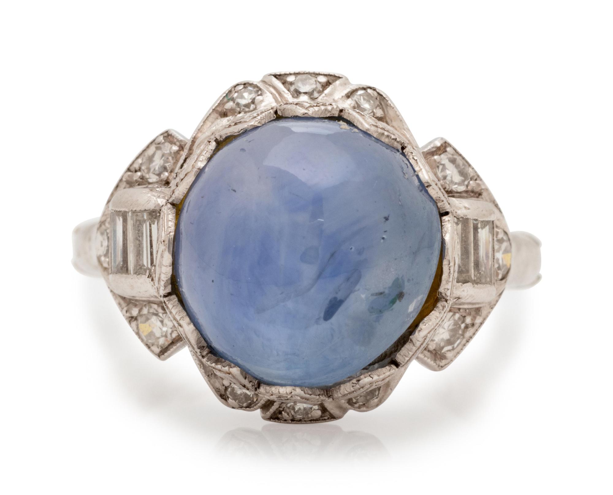 A Platinum, Sapphire and Diamond Ring,