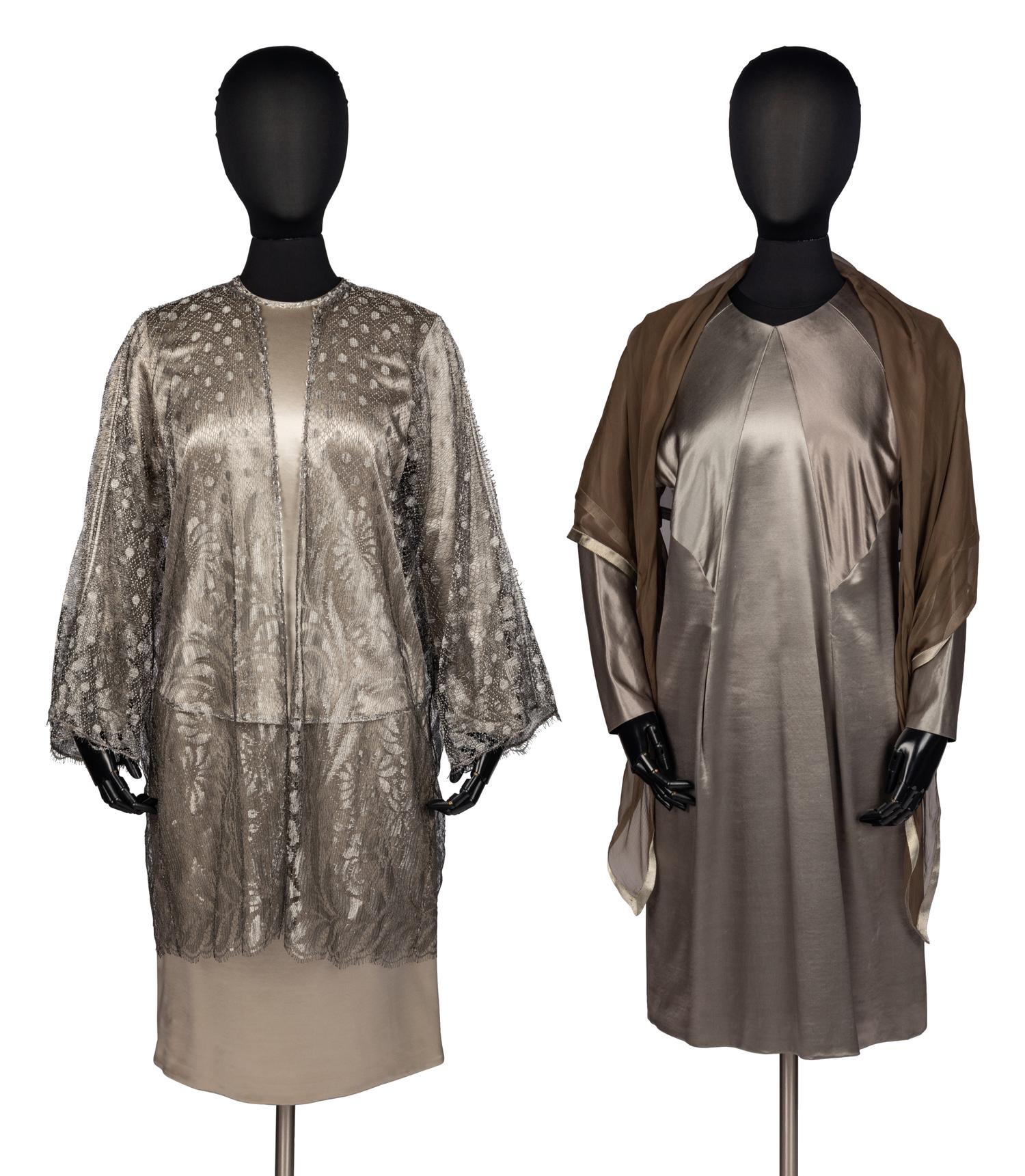 Dress, Three-Piece Ensemble, and Scarf by Geoffrey Beene