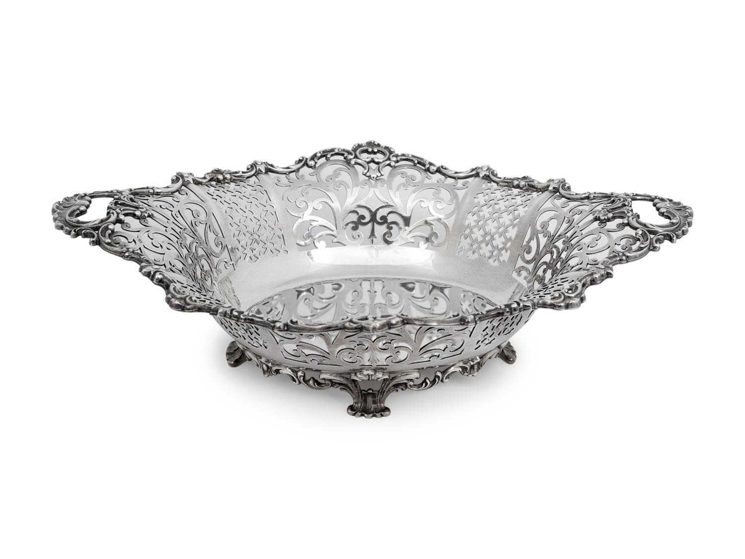 A Howard Pierced Silver Footed Bowl