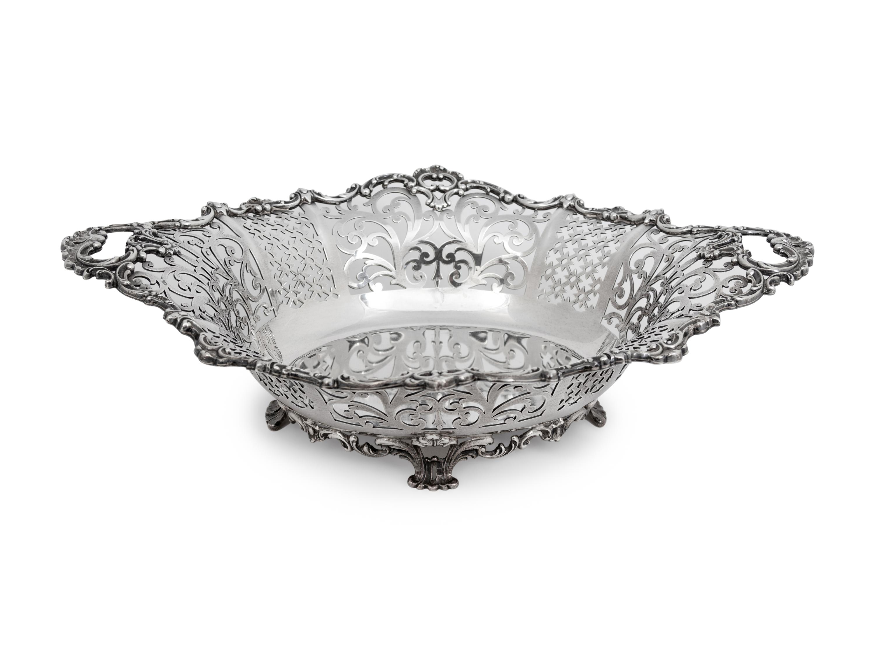 A Howard Pierced Silver Footed Bowl