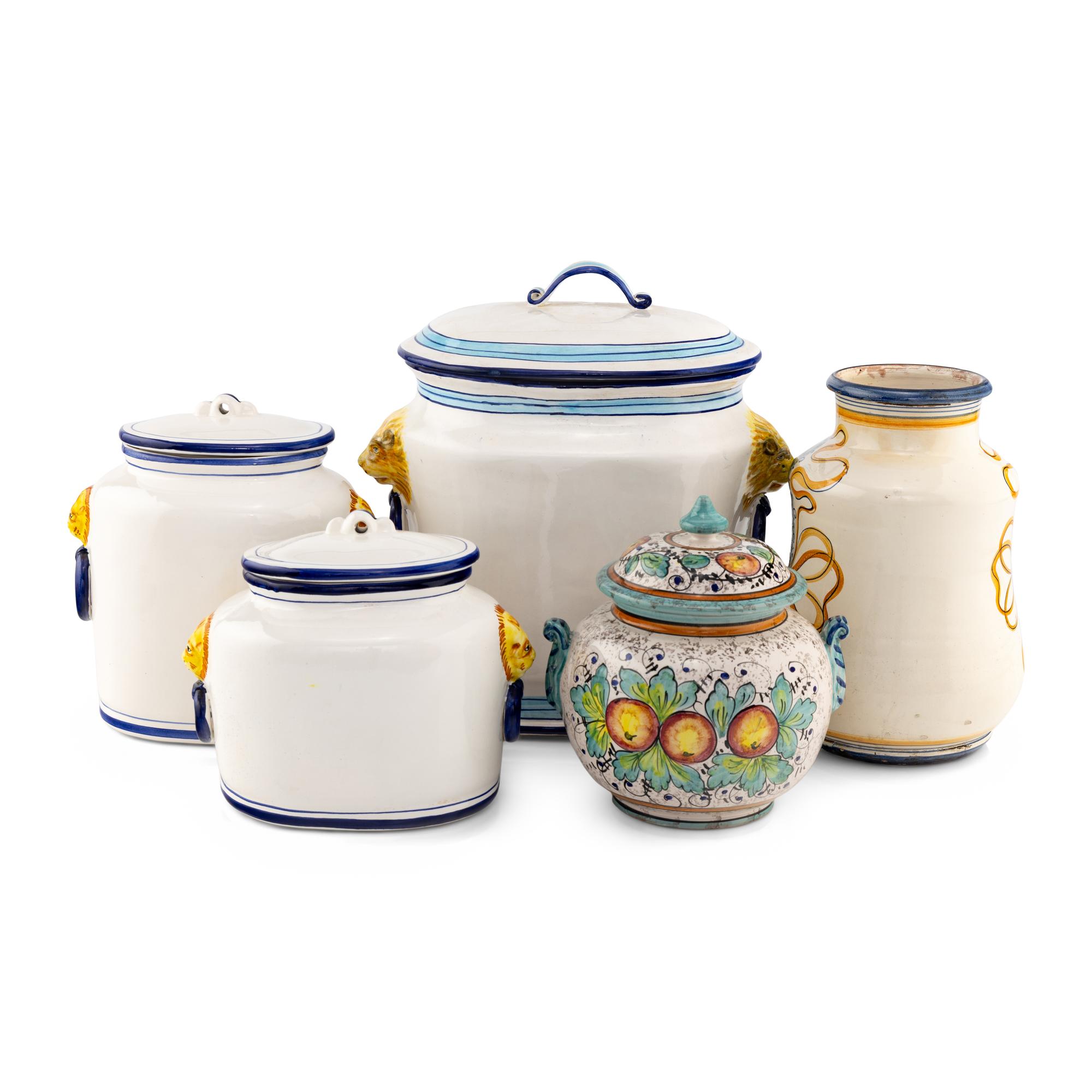A Group of Italian Majolica Jars