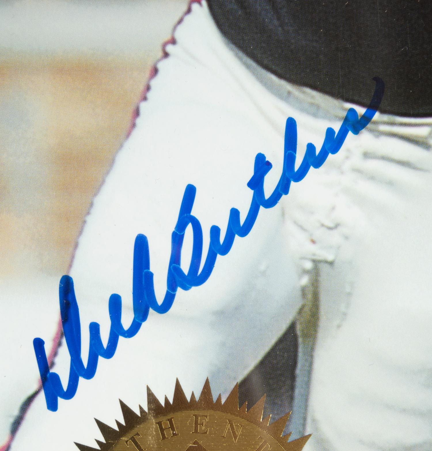 A Dick Butkus Signed Autograph Football Card Display With Multiple Signatures