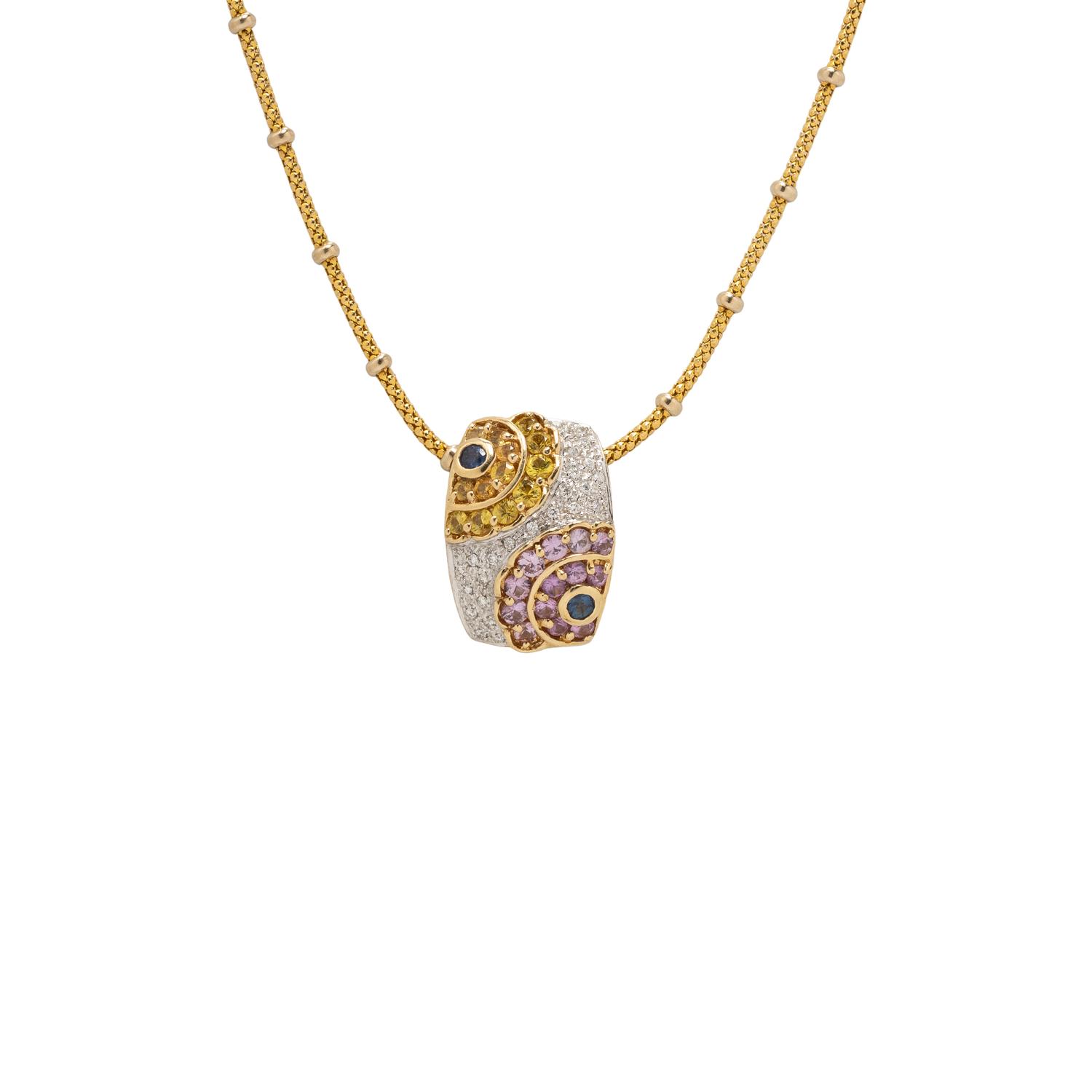 MULTICOLOR SAPPHIRE, DIAMOND, AND YELLOW GOLD SUITE