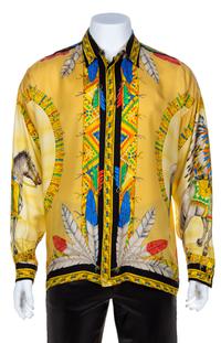A Gianni Versace Atelier Silk Print Shirt, Size 52.
