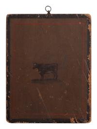 A Stenciled and Painted Pine Board Horn Book, 19th Century