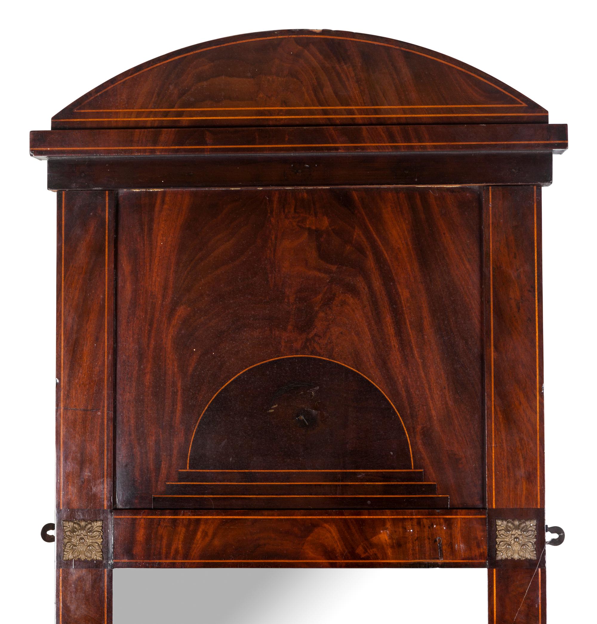 An Empire Style Satinwood Inlaid Mahogany Mirror