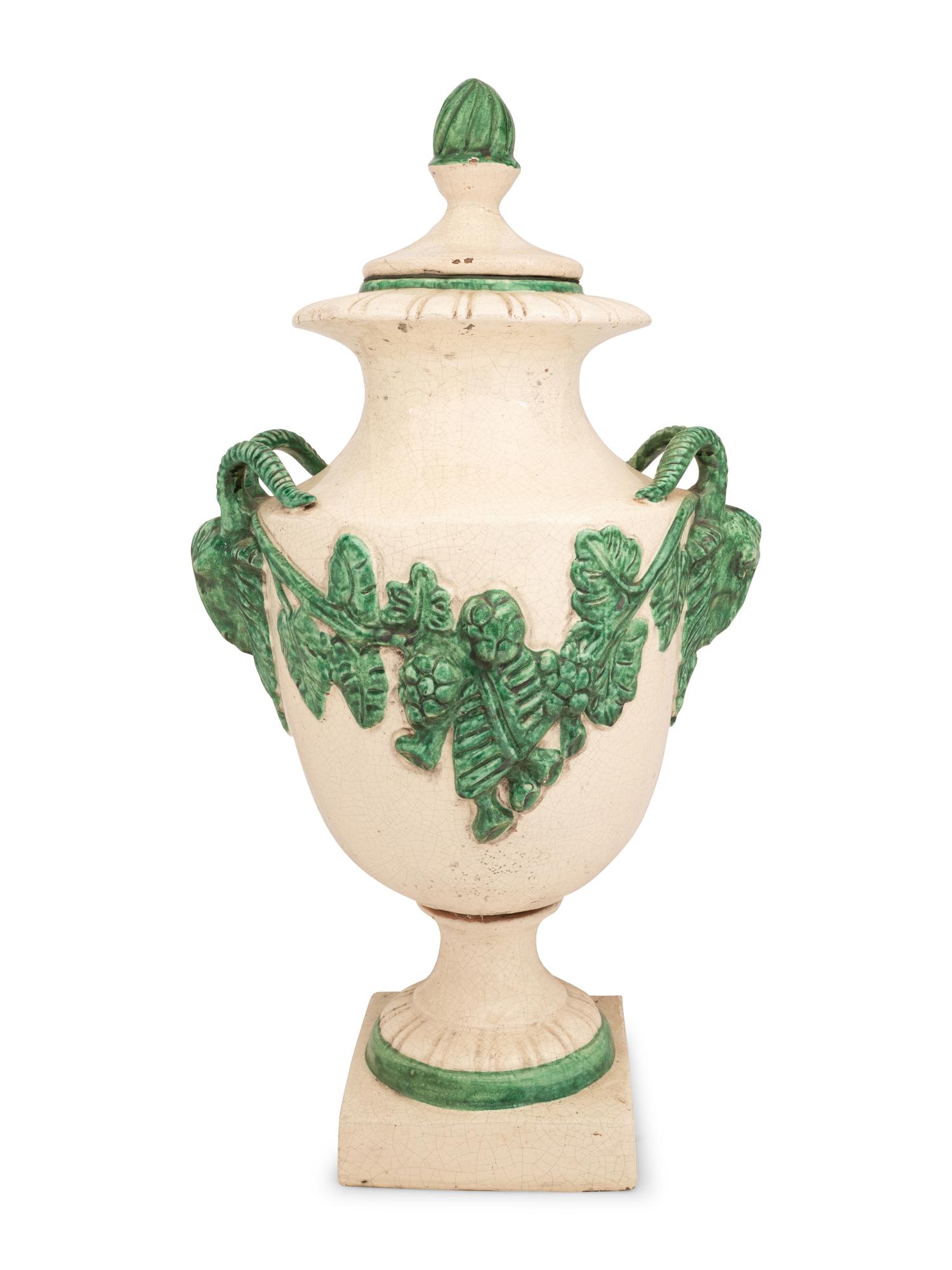 A Continental Ceramic Urn