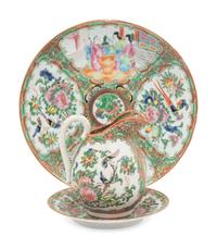 Seven Chinese Export Rose Medallion Porcelain Articles