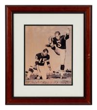A Group of Five Photographs and Artwork Associated with the Green Bay Packers Formerly Displayed at Mike Ditka’s Restaurant