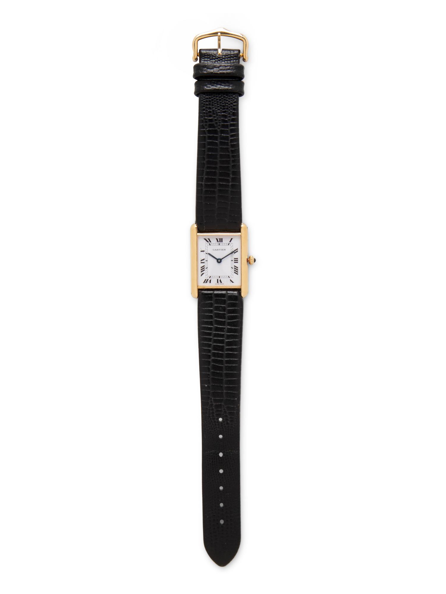 CARTIER, 18K YELLOW GOLD 'TANK' WATCH