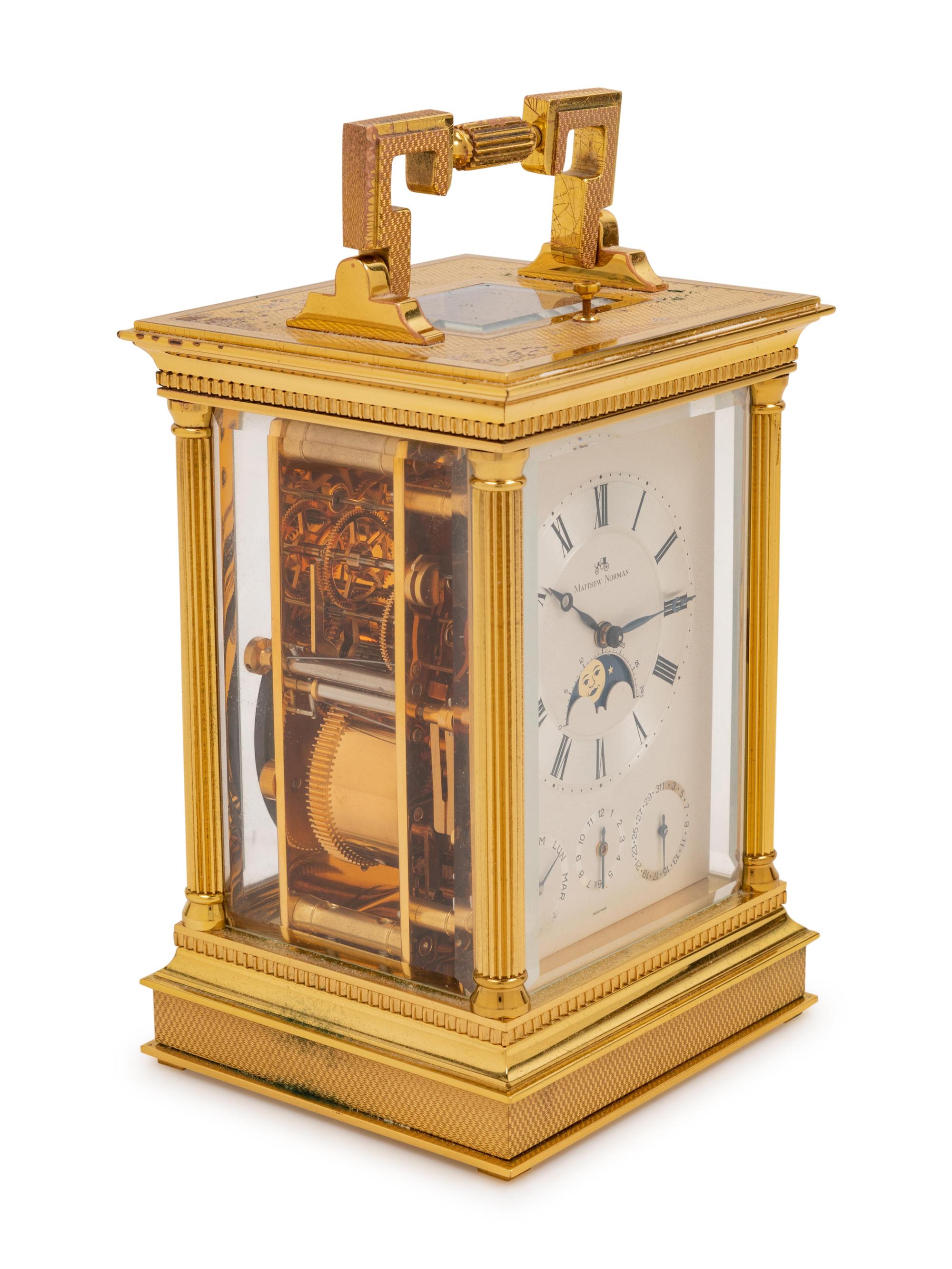 A Swiss Brass Carriage Clock