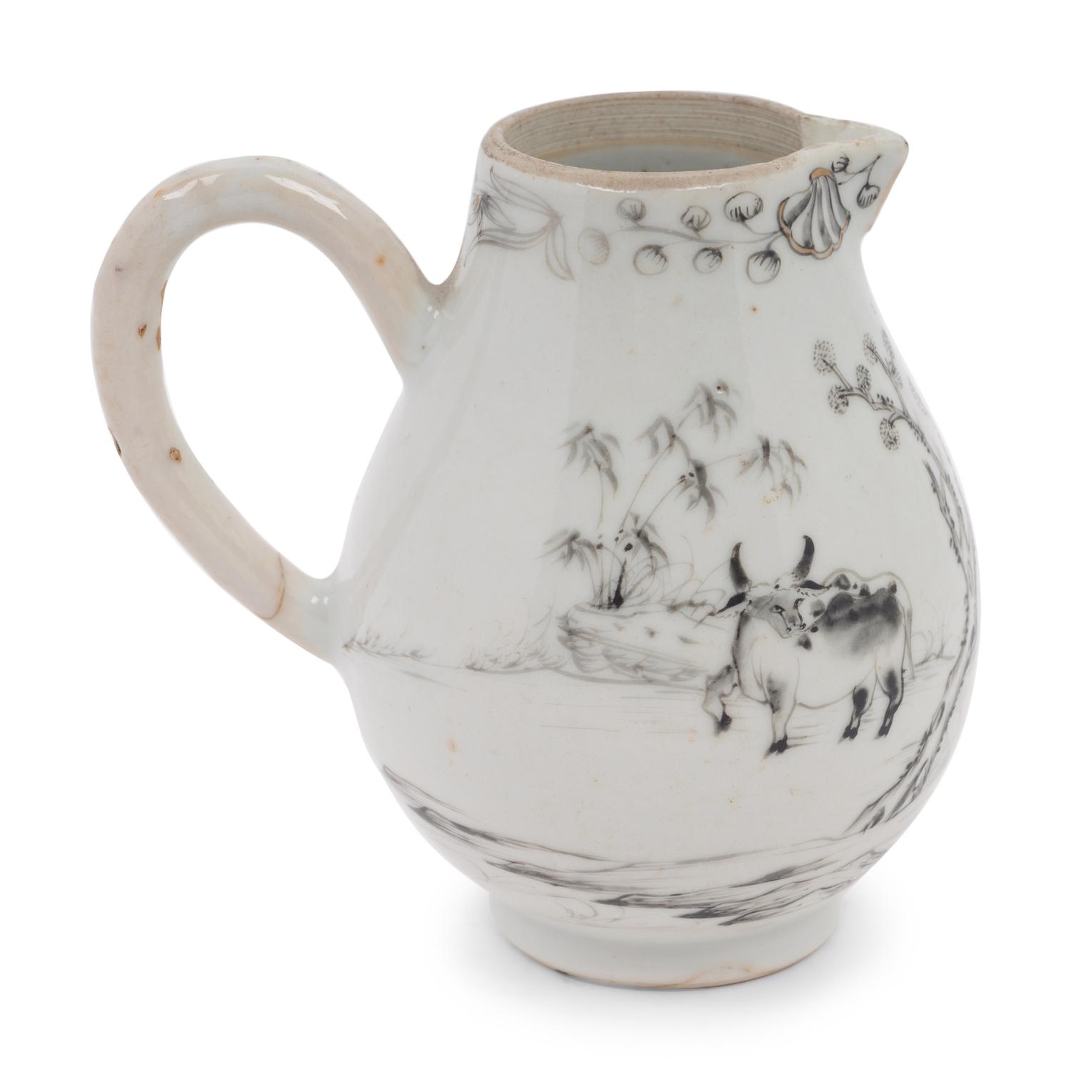 A Chinese Export En Grisaille Porcelain Creamer