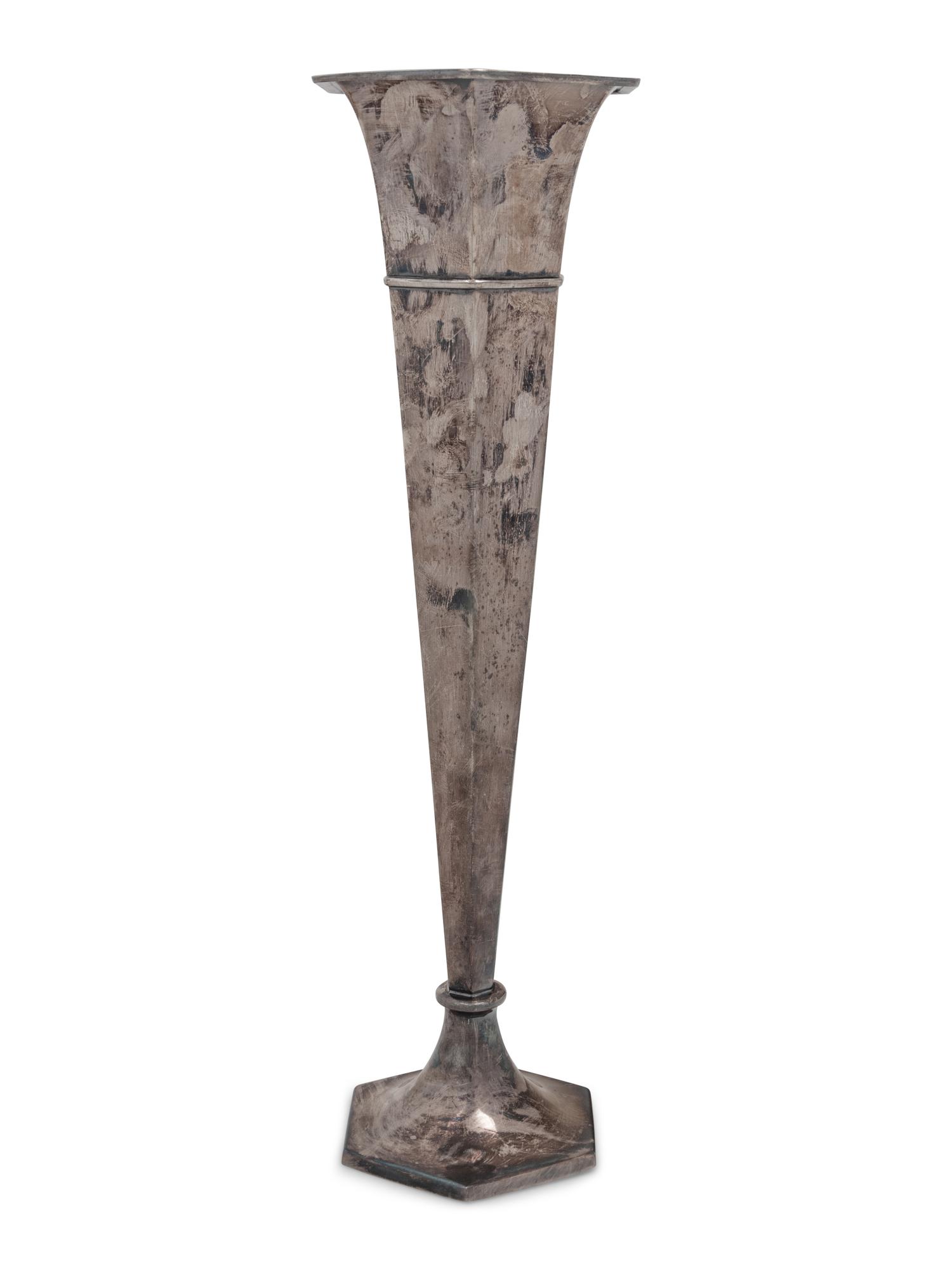 An American Silver Trumpet Vase