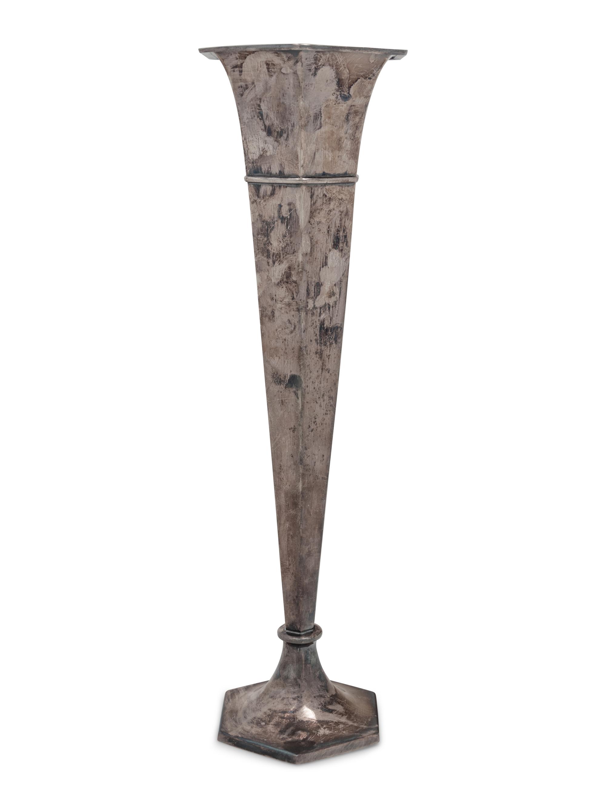 An American Silver Trumpet Vase