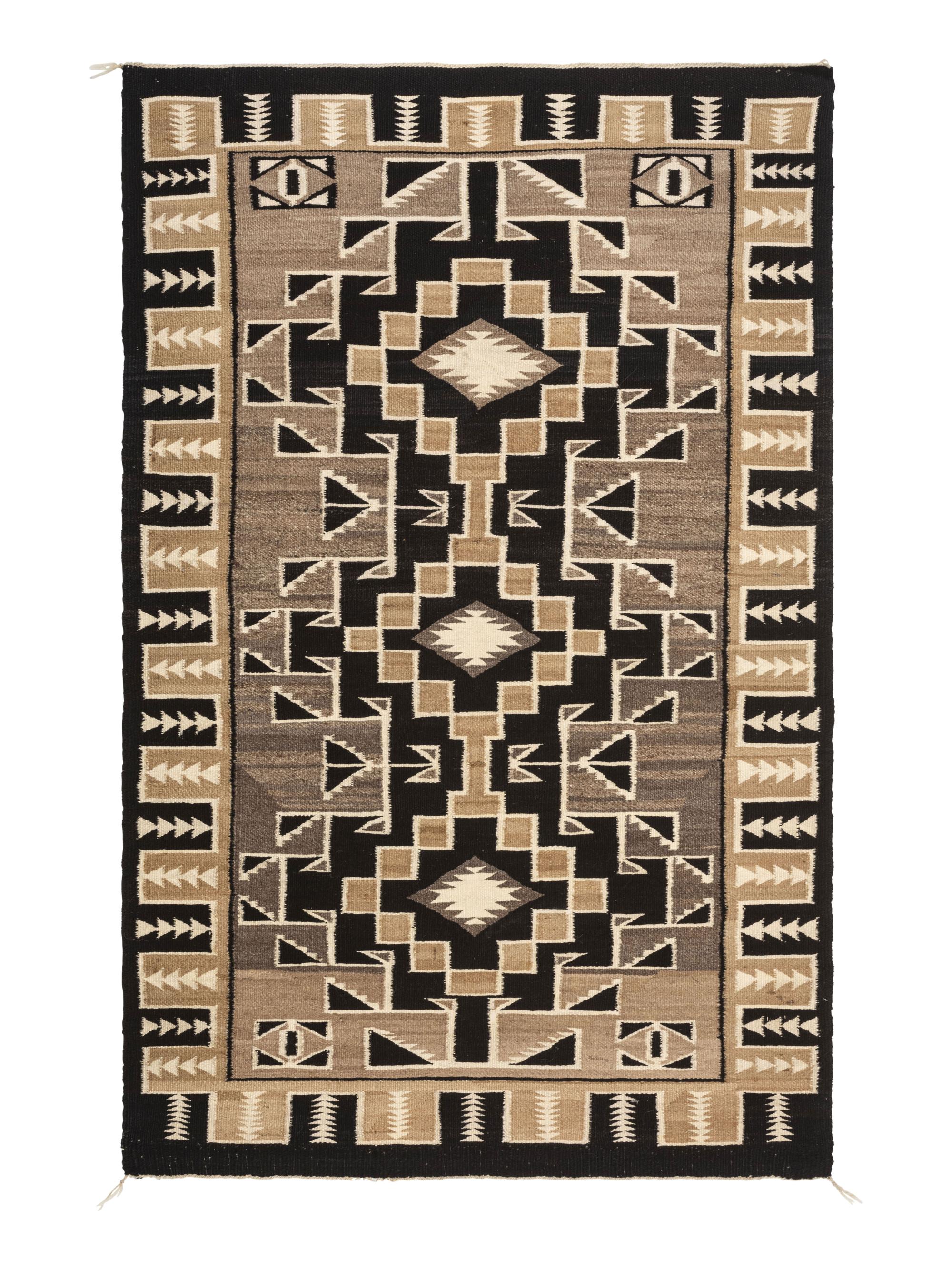 Navajo Two Grey Hills Double Saddle Weaving / Rug