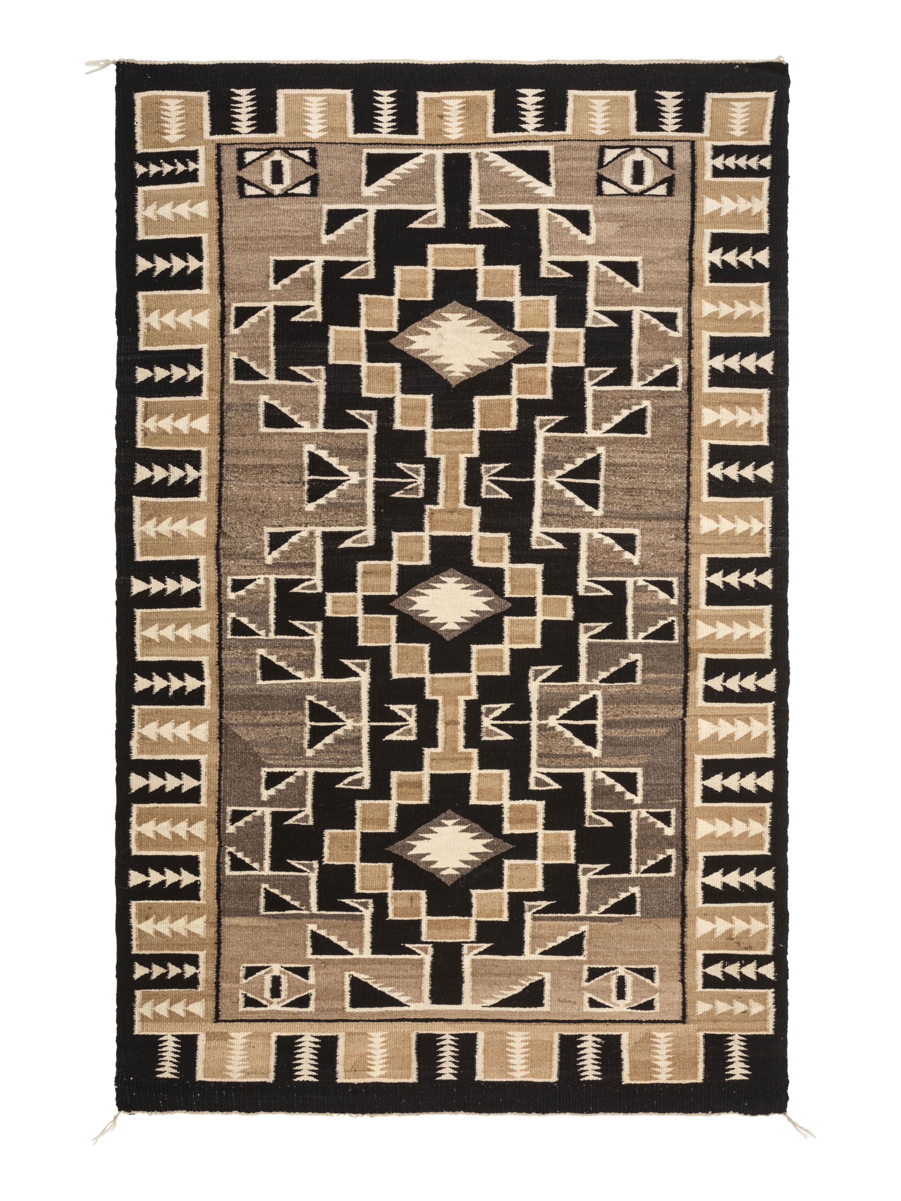 Navajo Two Grey Hills Double Saddle Weaving / Rug