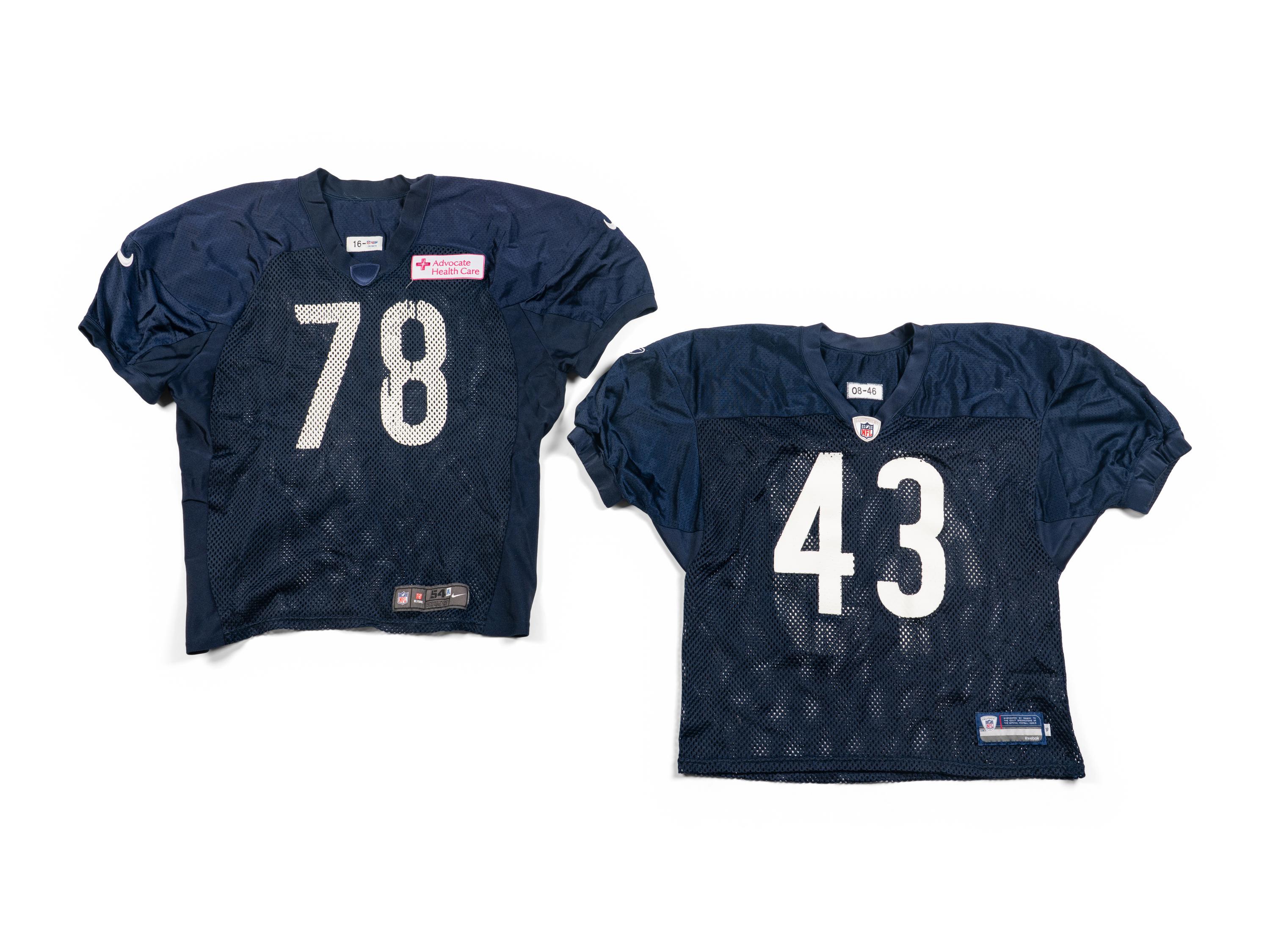 A Group of Chicago Bears Practice Worn Uniforms Jersey and Pants – Numbers 43 and 78