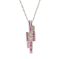 RUBY AND DIAMOND PENDANT NECKLACE