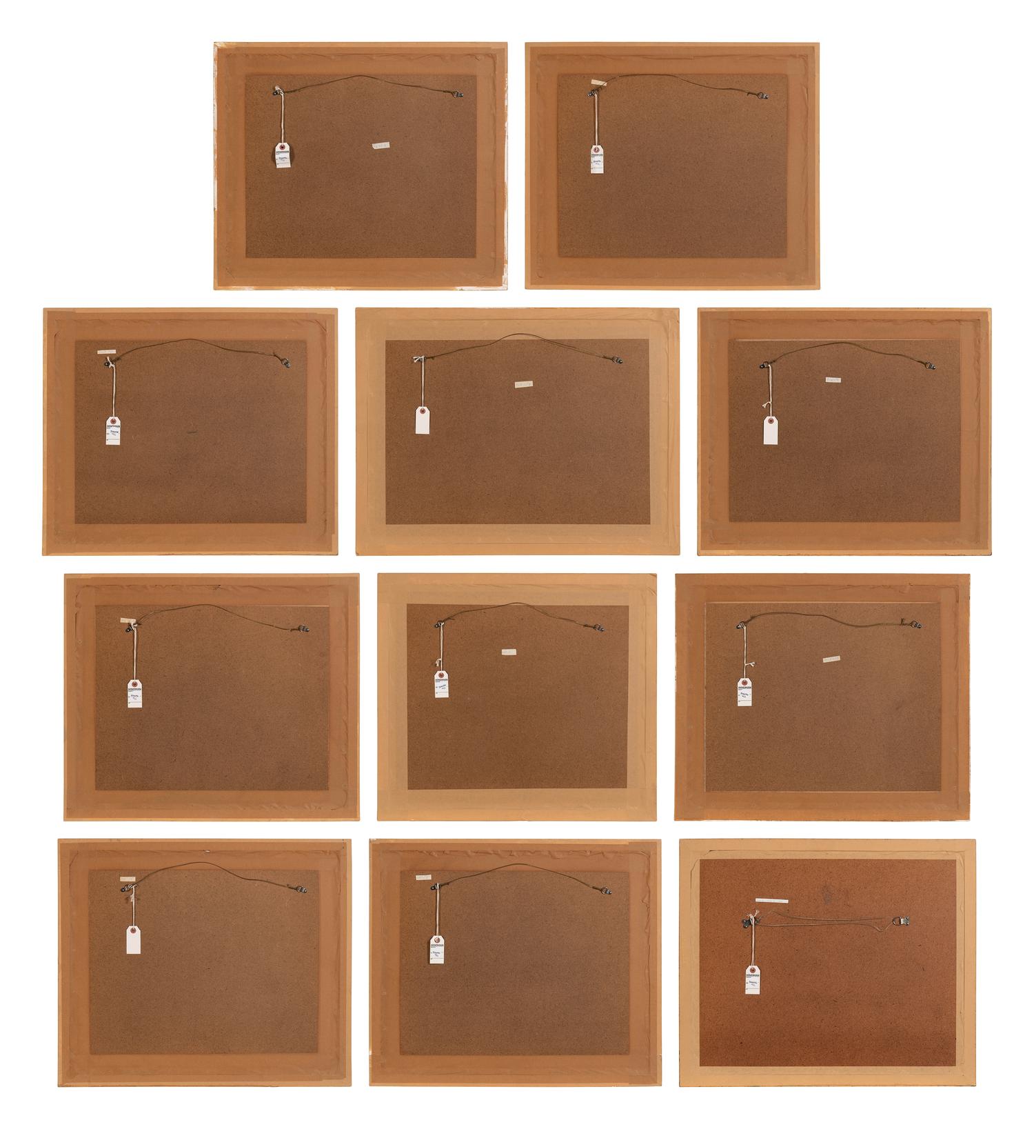 A Set of Ten Topographical Engravings in Giltwood Frames