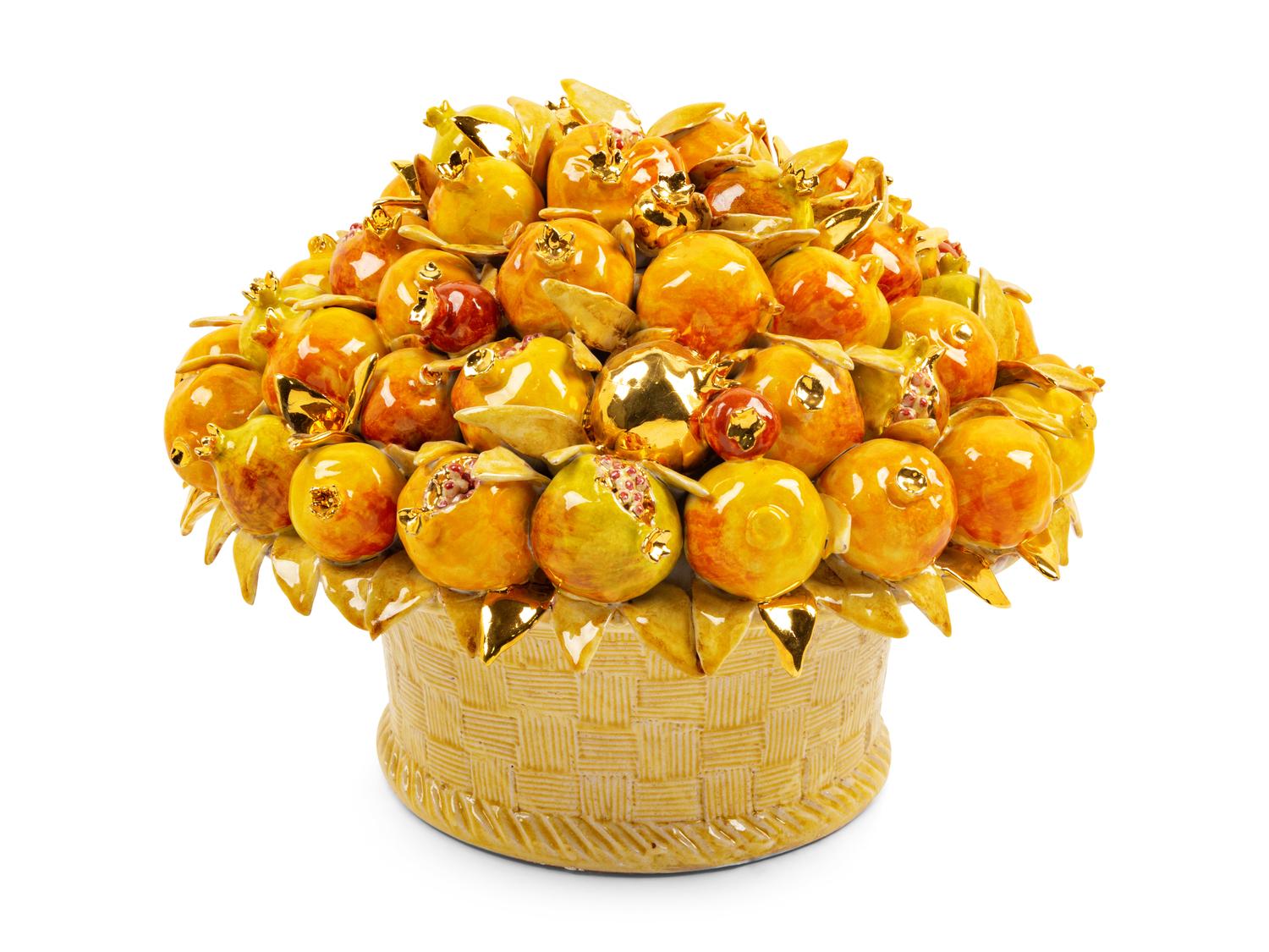 A Ceramic Model of a Basket of Pomegranates