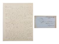 [LINCOLNIANA]. ALS from Maryland Postmaster Edward Stabler re: an April 1861 meeting with Lincoln.