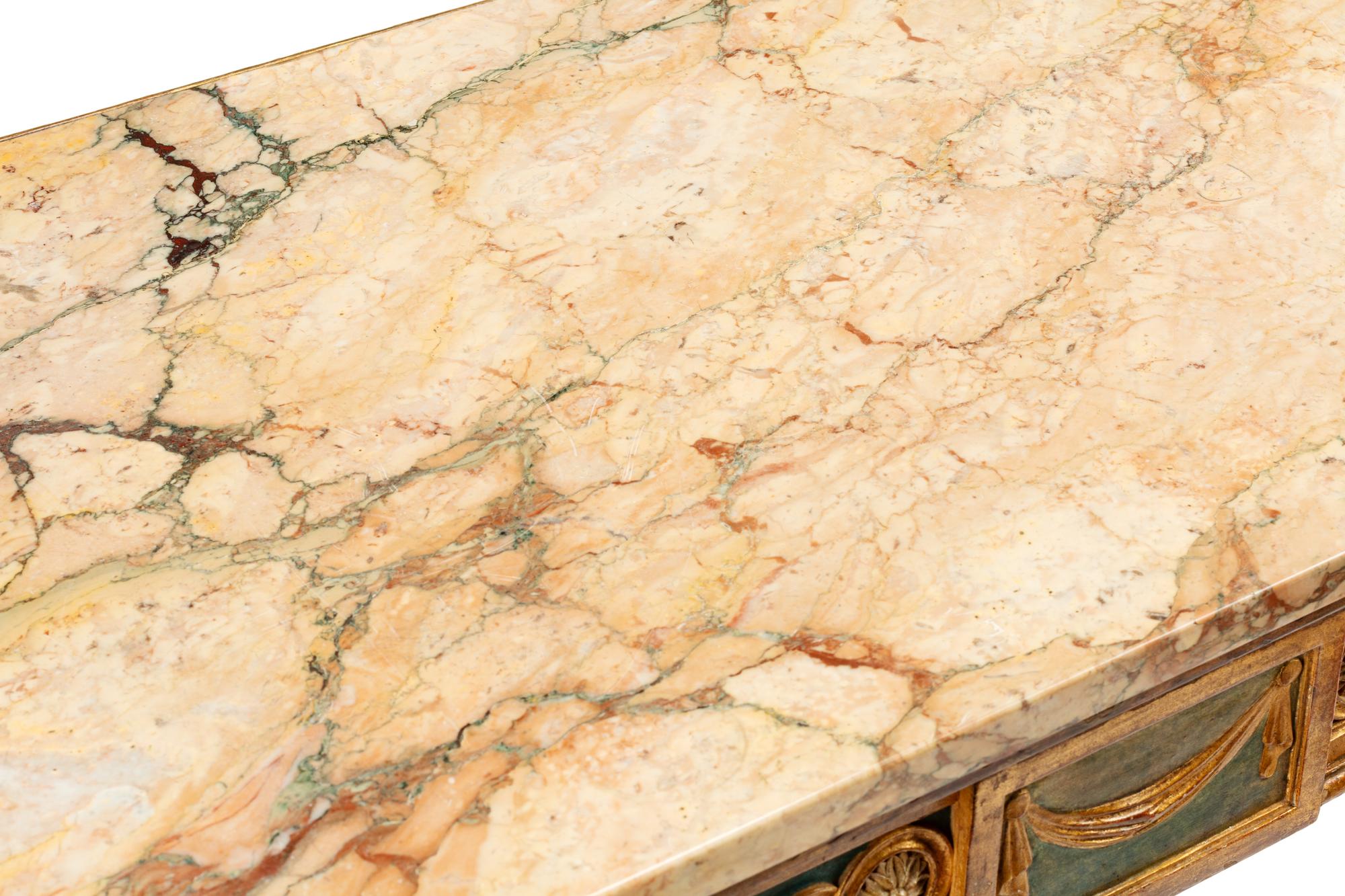 An Italian Neoclassical Painted and Parcel Gilt Console Table