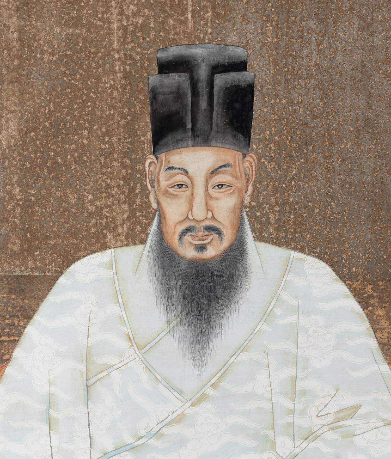 A Chinese Ink and Color Portrait