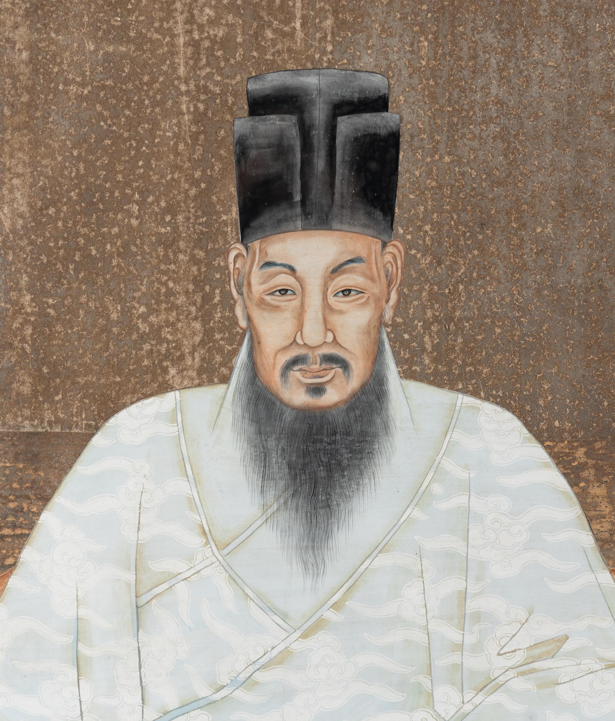 A Chinese Ink and Color Portrait