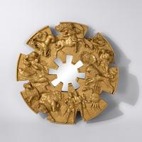 A Mid-Century Gold Toned Zodiac Mirror