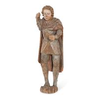 A Carved and Polychrome Decorated Figure of Saint George