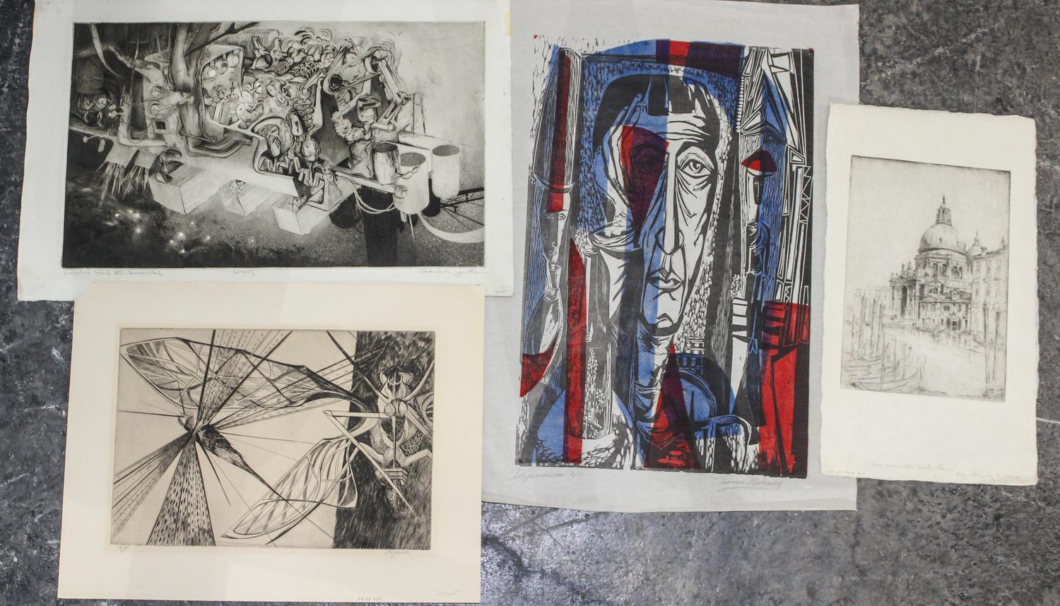 A Group of 20th Century Prints by Various Artists various sizes