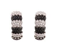 ROBERTO COIN, BLACK DIAMOND AND DIAMOND 'COBRA' EARCLIPS