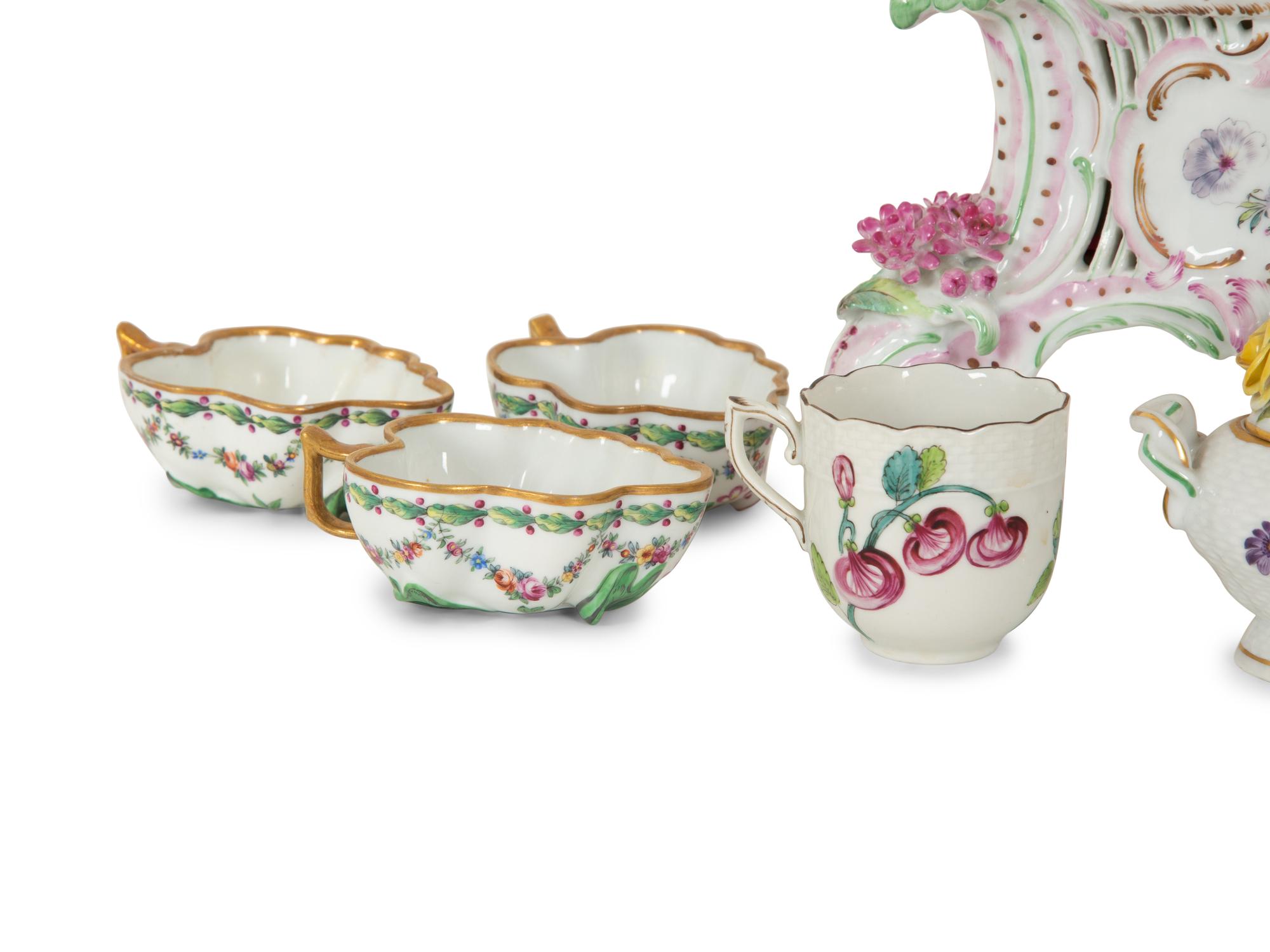 A Group of Rare Herend Porcelain Tea Service Items