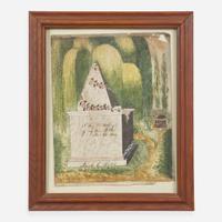 American School 19th century A Memorial Picture, signed, "Josiah C. Beilel," dated "1825"