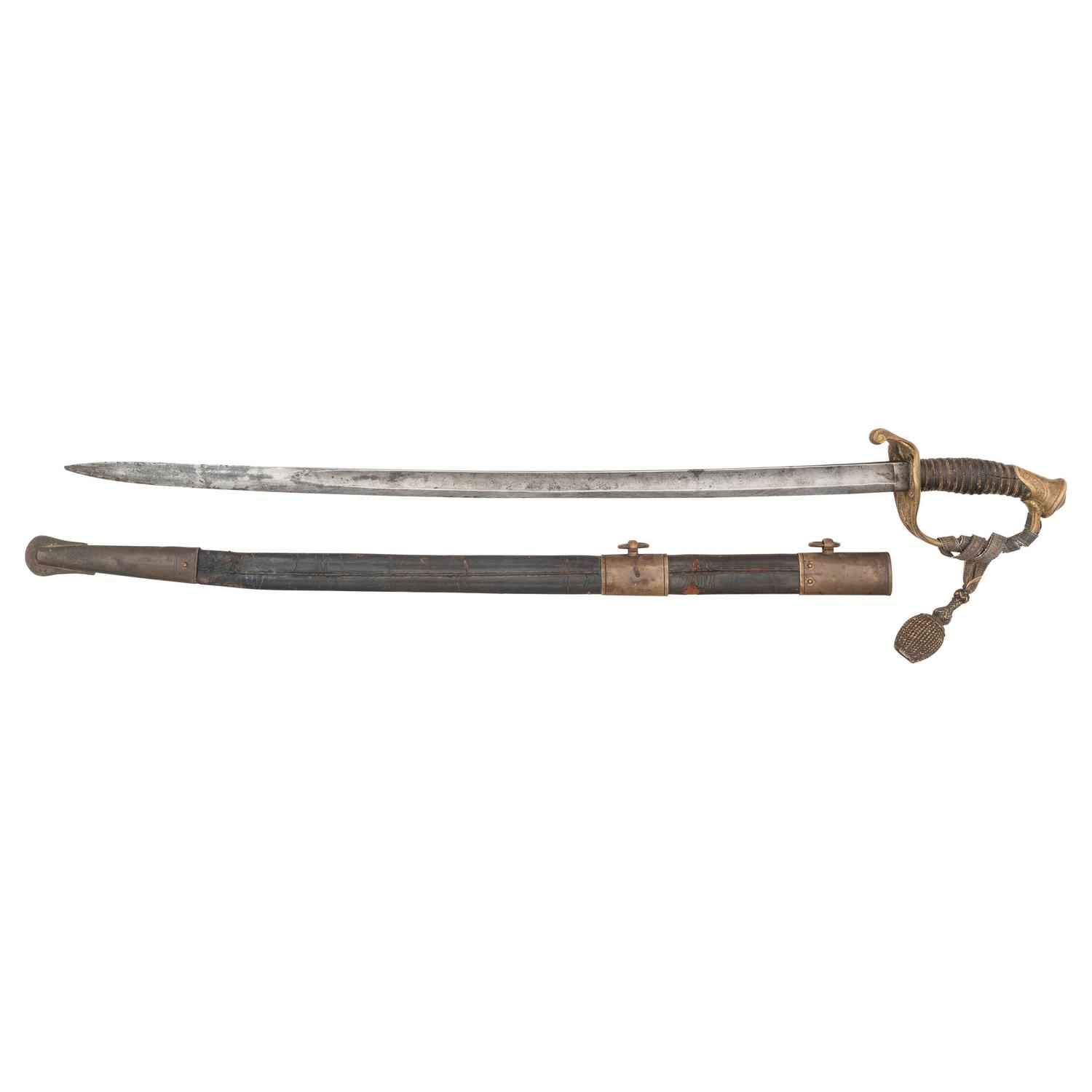 1850 Foot Officers Sword Identified to Captain Julius Ellendorf - 42nd NY and 93rd NY Infantry - WIA at Cold Harbor
